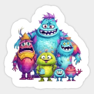 Watercolor Monster Family #1 Sticker